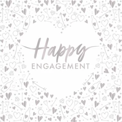£6.70 • Buy Engagement Napkins Silver | Foiled Party Table Decor Celebration X16