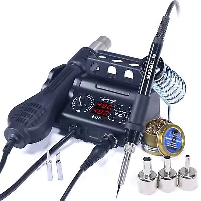 Soldering Station 2 In 1 SMD Hot Air Rework And Soldering Iron Station With ... • $74.95