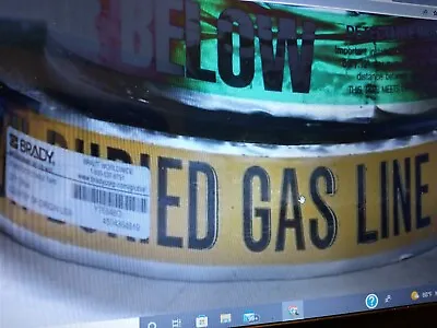 Caution Buried Gas Line Below Detectable Underground Foil Tape 2  X 1000' BRADY • $99