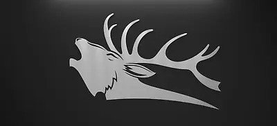 24 X 15 Inch Bugling Elk Polished Steel Metal Art Buck Deer Art Cabin Decor • $59