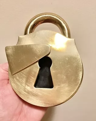 $70 • Buy Virginia Metalcrafters Brass PADLOCK ASH TRAY TRINKET BOX 3-45 VA VMC Over 2 Lbs
