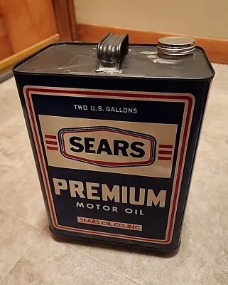 👍 *near Mint* Rare Era Sears Oil Company Motor Oil Logo 2 Gal / Oil Can New-old • $65