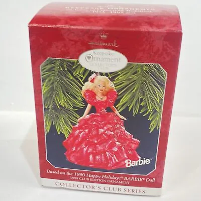 Hallmark Keepsake Barbie 1998 Club Edition Happy Holidays Ornament • $19.50