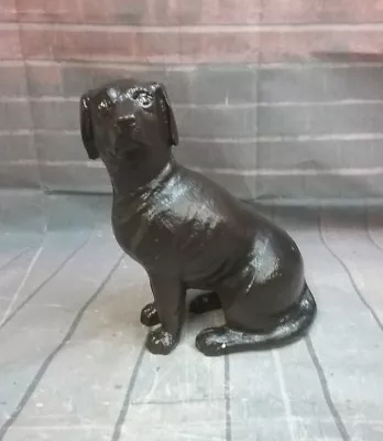 Vintage Chocolate/black Labrador Cast Iron Dog Figurine • $54.89