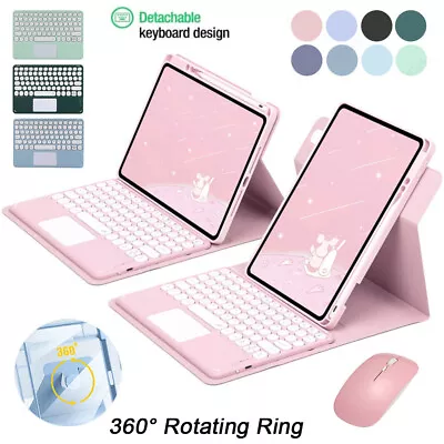 360 Rotation Touchpad Keyboard Case Mouse For IPad 7/8/9/10th Gen Air 4 5 Pro 11 • £14.99