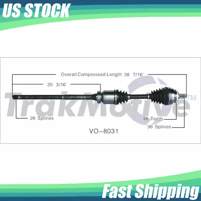 For AWD 2002-2007 Volvo V70 S60 Turbo W/A.T. Front Right Passenger CV Axle Shaft • $115.96