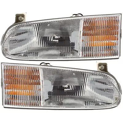 Headlights Headlamps Left & Right Pair Set For 95-97 Ford Windstar • $68.73