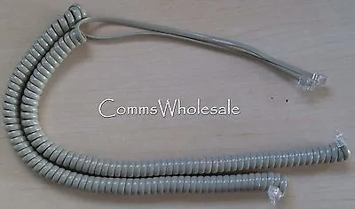Meridian Norstar Option Nortel BCM Handset Curly (Coiled) Cord Beige X 2 • £4.99
