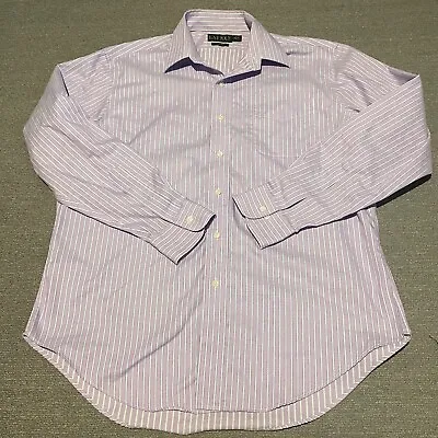 Lauren Ralph Lauren Shirt Mens Size Large 16 34/35 Purple Striped Dress Shirt • $21