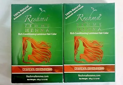 Lot Of 2 Reshma Femme Henna Semi-Permanent Hair Color Natural Highlights 2.12 Oz • $12.66