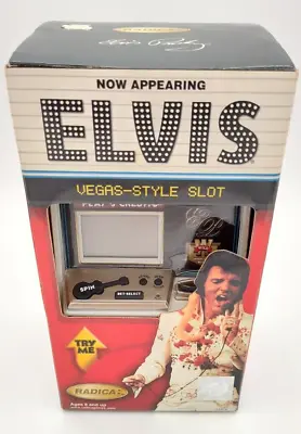 Vintage Radica Elvis Vegas Style Slot Machine Bank Animated New Open Box • $34.90