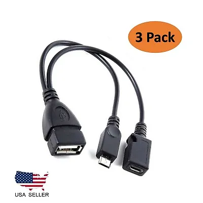 3 Pack - USB OTG Adapter Y Host Micro Cable For Amazon Firestck 4K 2nd Gen NES  • $9.94