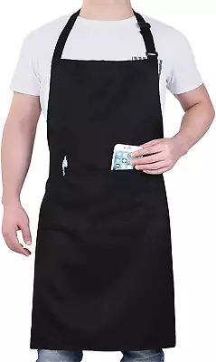 Work Aprons Heavy Duty Shop Work Apron With Pockets For Men Black Chef • $15.65