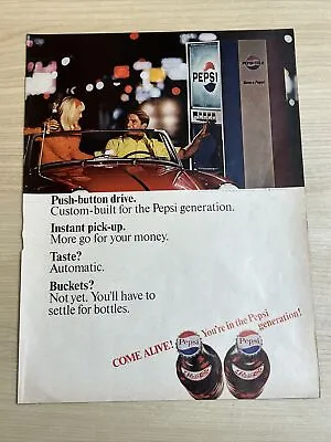 Pepsi Cola Soda Pop Drive Up Vending Machine 1966 Vintage Print Ad Life Magazine • $5.59