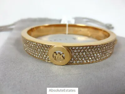 NEW $155 Michael Kors Gold Pave Crystal Fulton Bangle Bracelet MKJ3998710 • $79.99