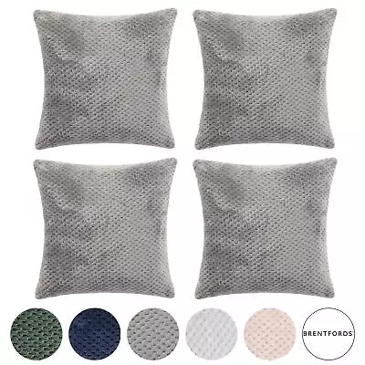 £10.99 • Buy Brentfords Waffle Popcorn Fleece Set Of 4 X Cushion Covers Pack Sofa - 18  X 18