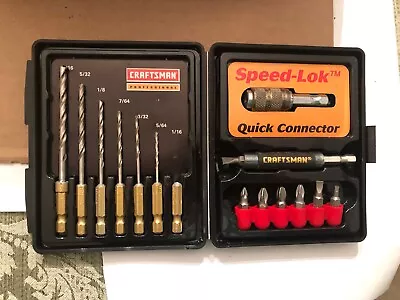 Vtg. Craftsman Professional Speed-Lok Quick Connector Drill Bit Set USA • $8.99