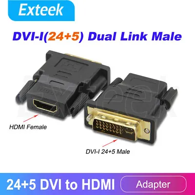 $4.65 • Buy 24+5 DVI-I Male To HDMI Female M/F Adapter Coupler Converter Adaptor For HDTV