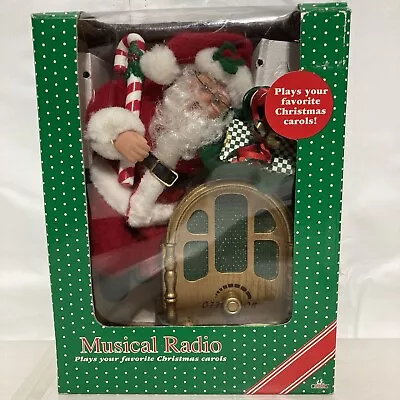 Vintage Holiday Creations Santa On Radio Music Box 1997 Works Great • $33.95