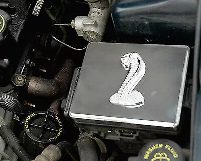 1998-2004 Mustang Polished Stainless Engine Fuse Box Cover W/ White Cobra Emblem • $39.95