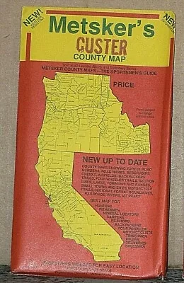 Early 1990's Metsker's Map Of Custer County Idaho • $6.99