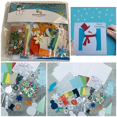 £5.99 • Buy New Children’s Christmas Snowman  Card Making Kit - Makes 4 Different Cards