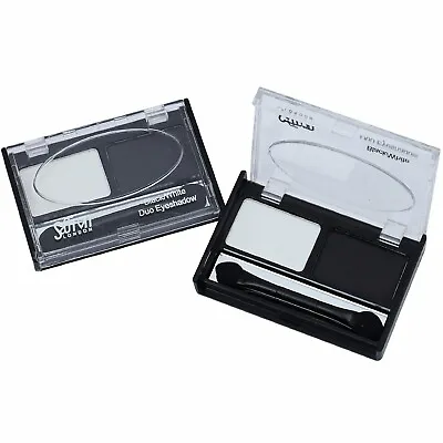 Saffron Black & White Eyeshadow Duo Set Kit Smokey Eye Goth Emo Halloween Makeup • £3.25