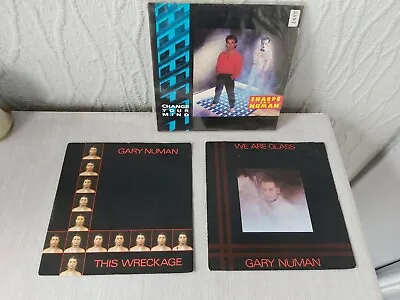 £10 • Buy Old Gary Newman Singles We Are Glass & This Wreckage & Sharpe & Newman