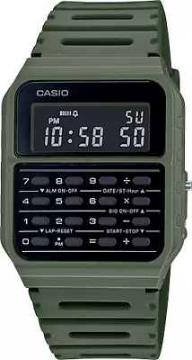 Casio CA53WF-3B 8-Digit Calculator Green Watch Resin Strap Alarm Chronograph • $24