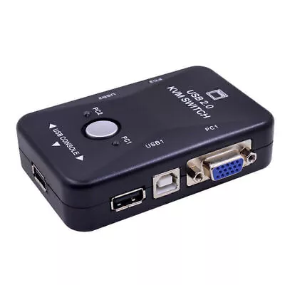 2 Port USB 2.0 KVM Switcher 1920*1440 VGA SVGA Switch Box For Keyboard Monitor • $11.80