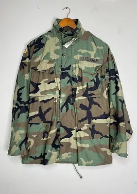 US Military Parka Cold Weather Woodland Camouflage Medium Long • $70