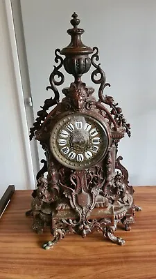 $342.16 • Buy Mougin Paris Beautiful 19th Century Bronze Poster Pendulum Napoleon III Clock 
