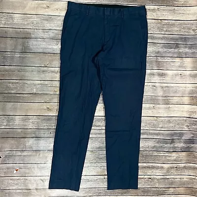 J Crew Ludlow Slim Fit Pants Chinos 33x34 Mens Blue Cotton Suit Slacks • $27.97