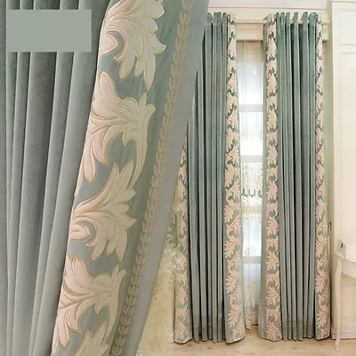 Embroidered Simple Modern High-grade Lace Curtain Mediterranean Curtains E151 • $174.56