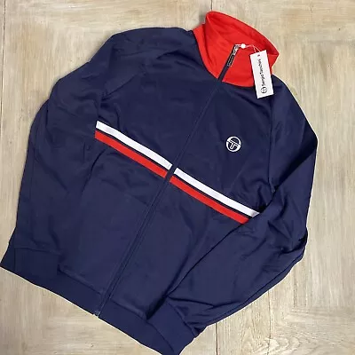 Sergio Tacchini Track Top 4XL RRP £75 Dallas Jacket 80’s Vintage Tennis Blue • $37.88