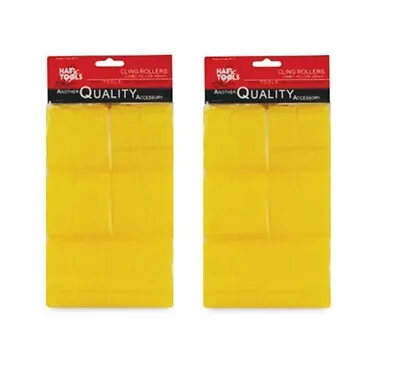 Hair Tools Cling Rollers Jumbo Yellow 66mm (6) Pack Of 2 • £14.30