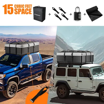 15 Cubic Car SUV Top Roof Rack Cargo Carrier Luggage Storage Bag 600D Waterproof • $89.03