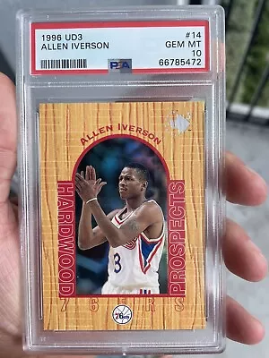 1996 Upper Deck UD3 ALLEN IVERSON ROOKIE RC *PSA GEM MINT 10* HOF  #14 • $229.99