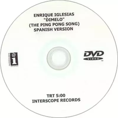 Enrique Iglesias DJ DVD-R The Ping Pong Song USA Promo • £31.64