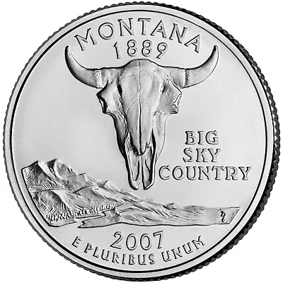 2007 P Montana State Quarter.  Uncirculated From US Mint Roll. • $2.29