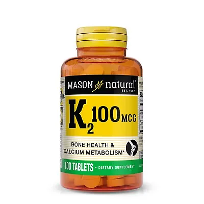 Mason Natural Vitamin K2 100 Mcg With Calcium - For Overall Health 100 Tablets • $9.98