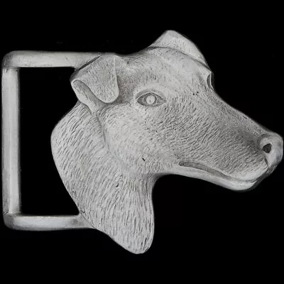 Small Fox Terrier Smooth Haired Breed Lakeland Dog Puppy NOS Vintage Belt Buckle • $25.50