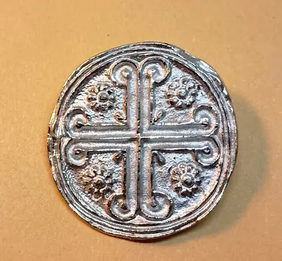 Vintage 1.5  Silver Toned Celtic Symbol Silver Toned Brooch By Capri • $4.99