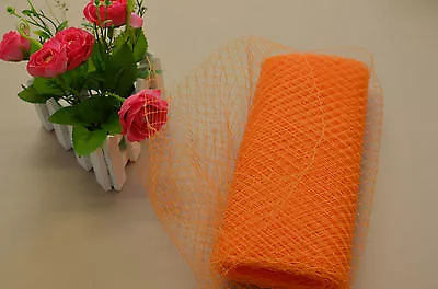 FAST SHIPPING! Orange Veil Netting Veiling For Birdcage Wedding Hat Accessorize • £2.99