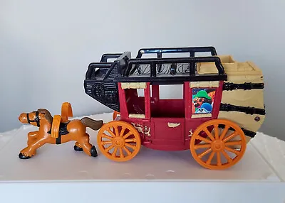 Vintage Fisher Price Western CANNONBALL STAGE COACH & HORSE- GREAT CONDITION! • $36