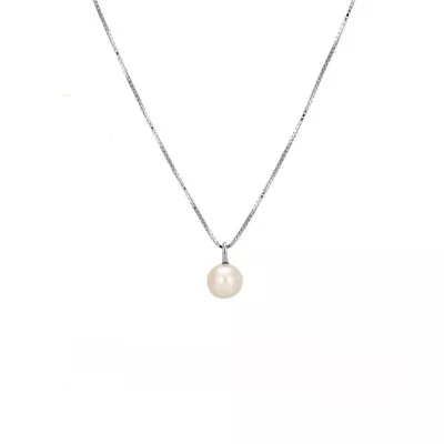 Sterling Silver Pearl Necklace Natural Pearl Pendant Women's Choker Best Gift • $19.99