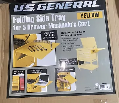 Folding Side Tray For 5 Drawer Tech Cart Yellow U.S. GENERAL (SIDE TRAY ONLY) • $24.95