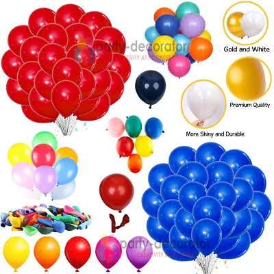 £4.57 • Buy 100 X Latex PLAIN BALOON BALLONS Helium BALLOONS Quality Party Birthday Wedding