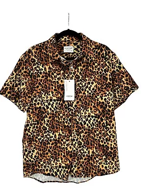 Fohemr Mens Leopard Shirts Animal Print Cheetah Button Down Summer Beach M NWT • $48.99