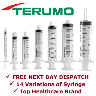 $42.50 • Buy Terumo Syringe Lock / Slip / Catheter - ALL SIZES Sterile (Disposable) Measuring